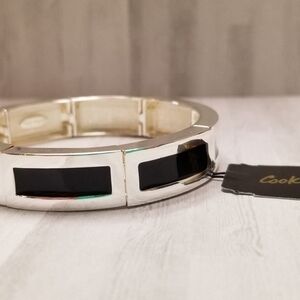 Cookie Lee silver and black stretch bracelet NWT